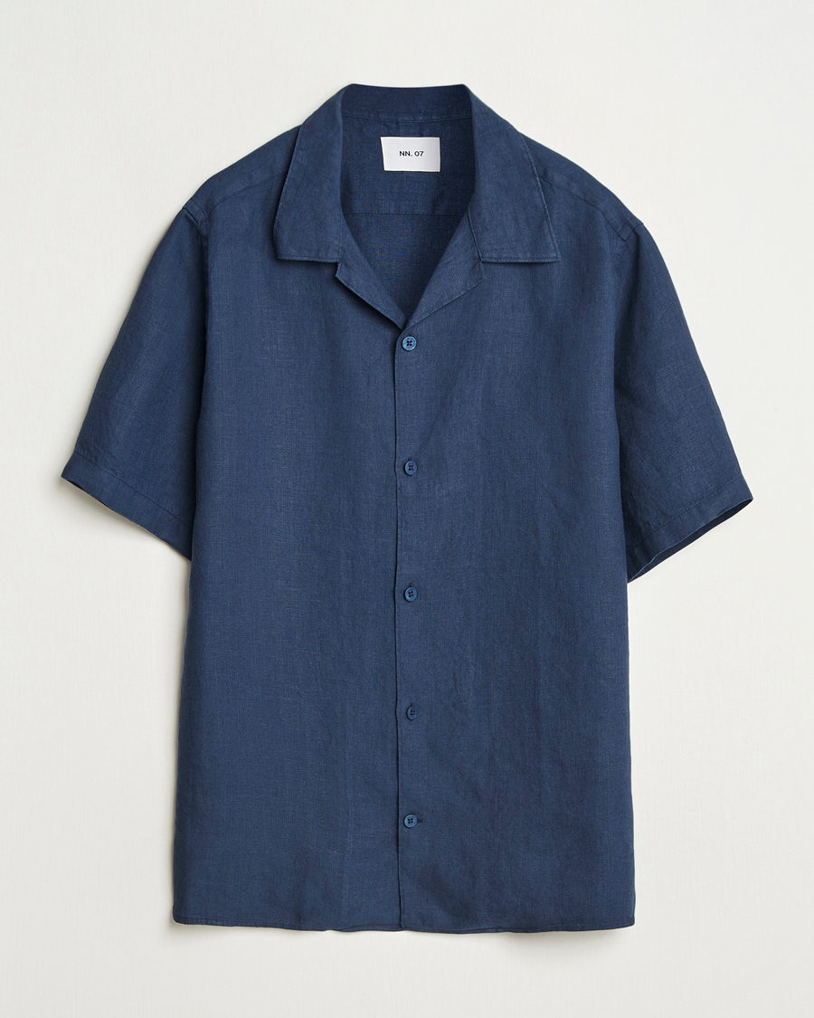 Homme | Chemises | NN07 | Julio Linen Resort Shirt Navy Blue