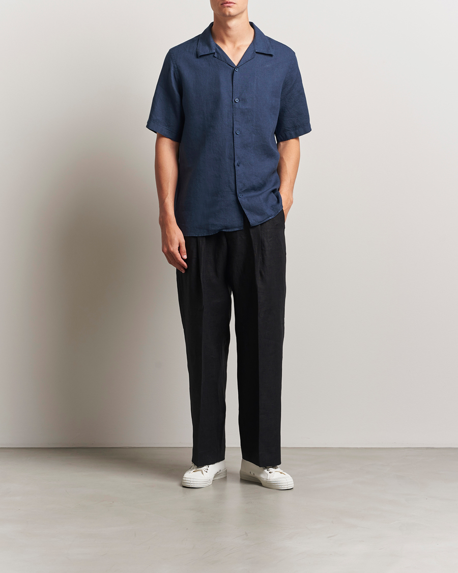 Homme | Chemises | NN07 | Julio Linen Resort Shirt Navy Blue