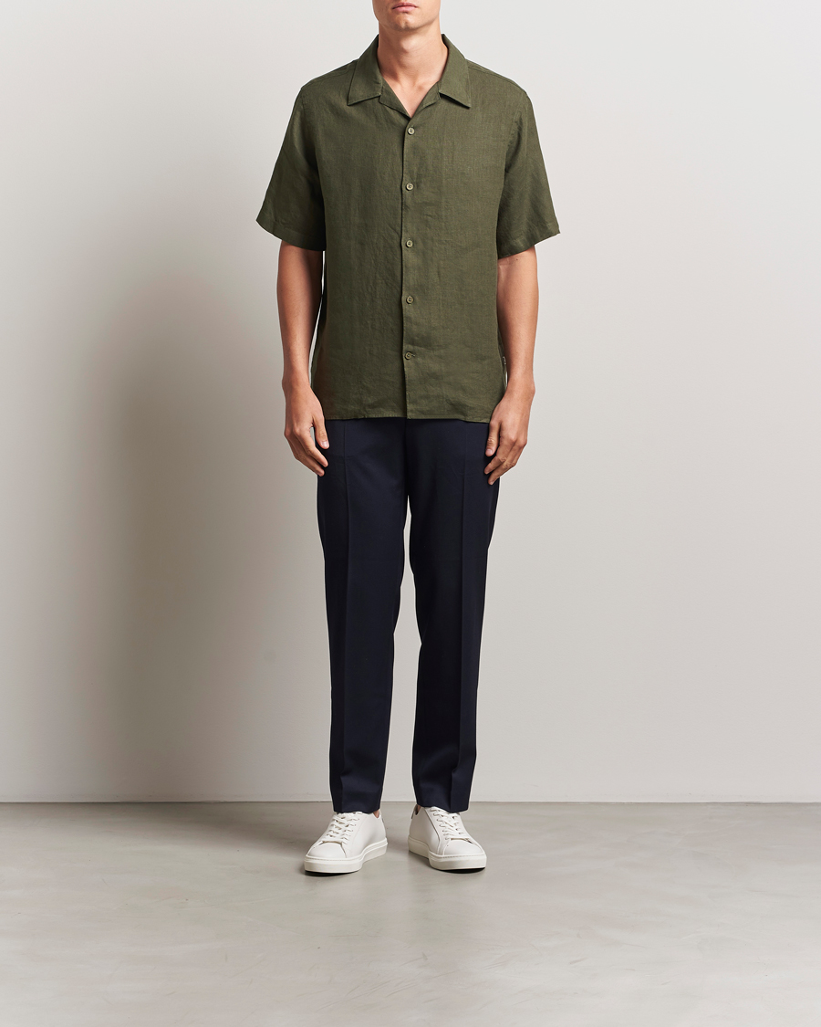 Homme | Chemises | NN07 | Julio Linen Resort Shirt Croc Green