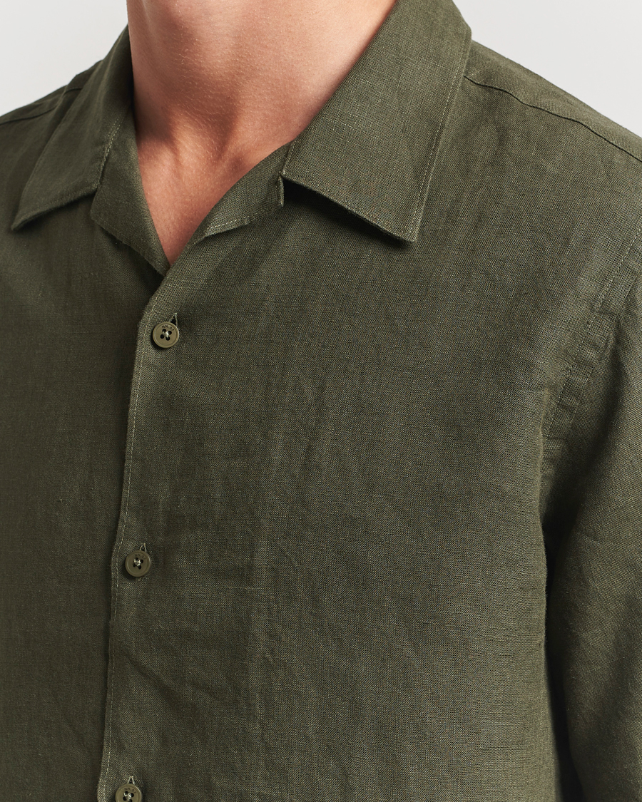 Homme | Chemises | NN07 | Julio Linen Resort Shirt Croc Green