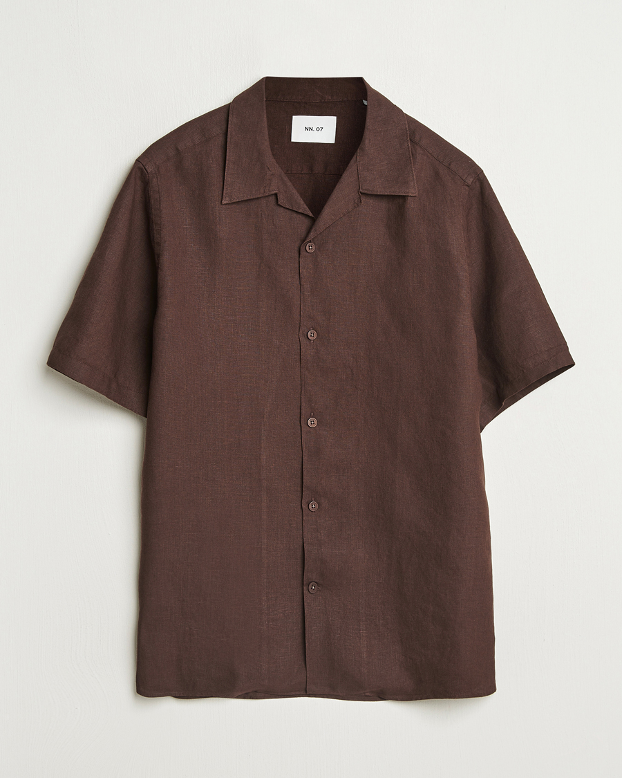 Homme | Chemises | NN07 | Julio Linen Resort Shirt Coffee