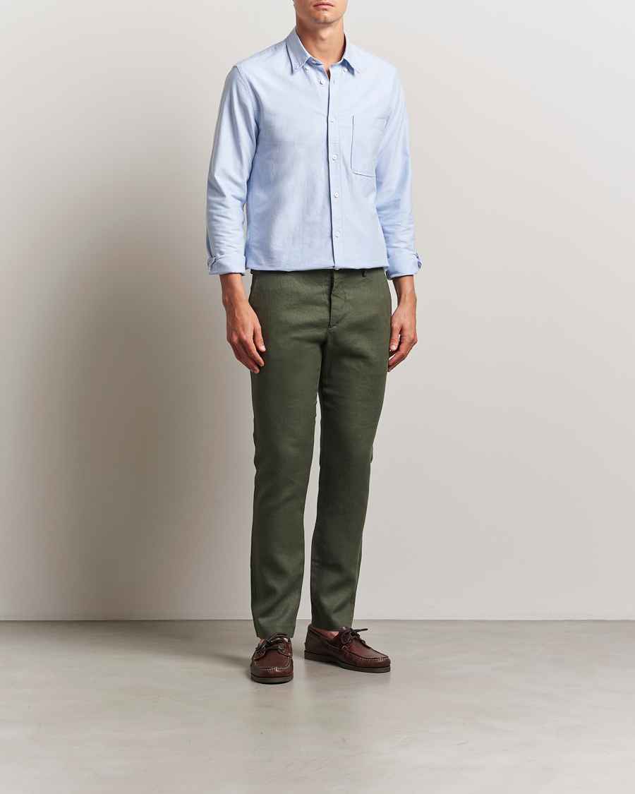Homme | Pantalons | NN07 | Theo Linen Trousers Croc Green