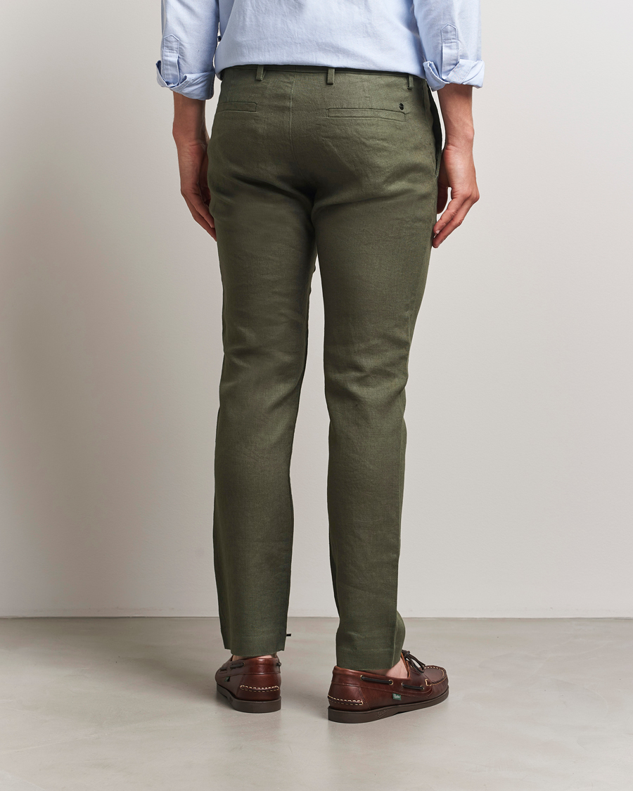Homme | Pantalons | NN07 | Theo Linen Trousers Croc Green