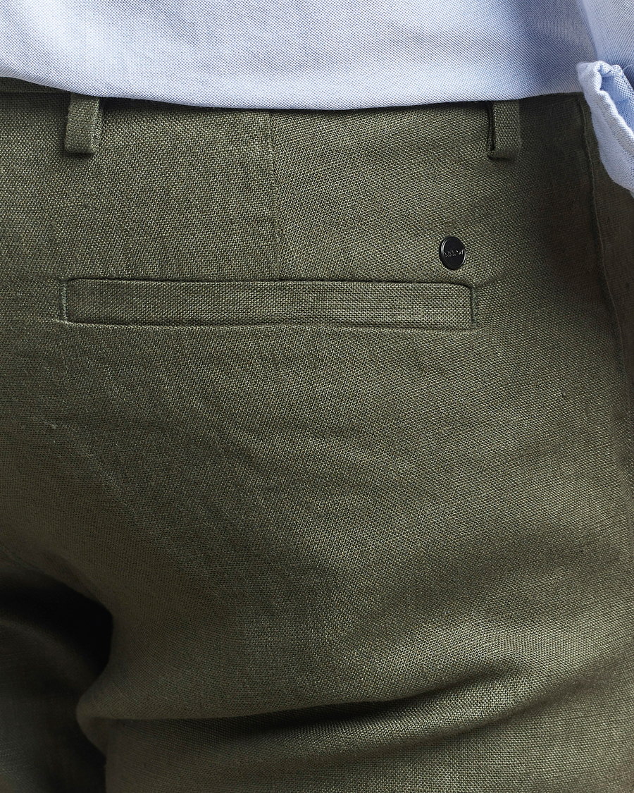 Homme | Pantalons | NN07 | Theo Linen Trousers Croc Green