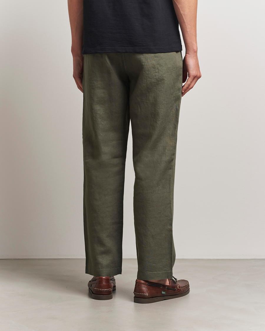 Homme | Pantalons | NN07 | Aden Regular Fit Linen Trousers Croc Green