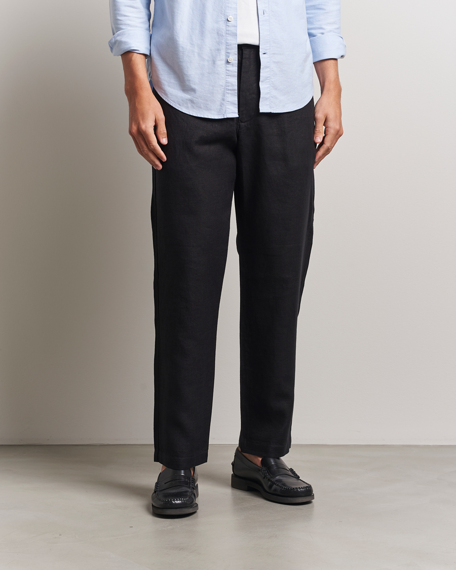 Homme | Pantalons | NN07 | Aden Regular Fit Linen Chinos Black
