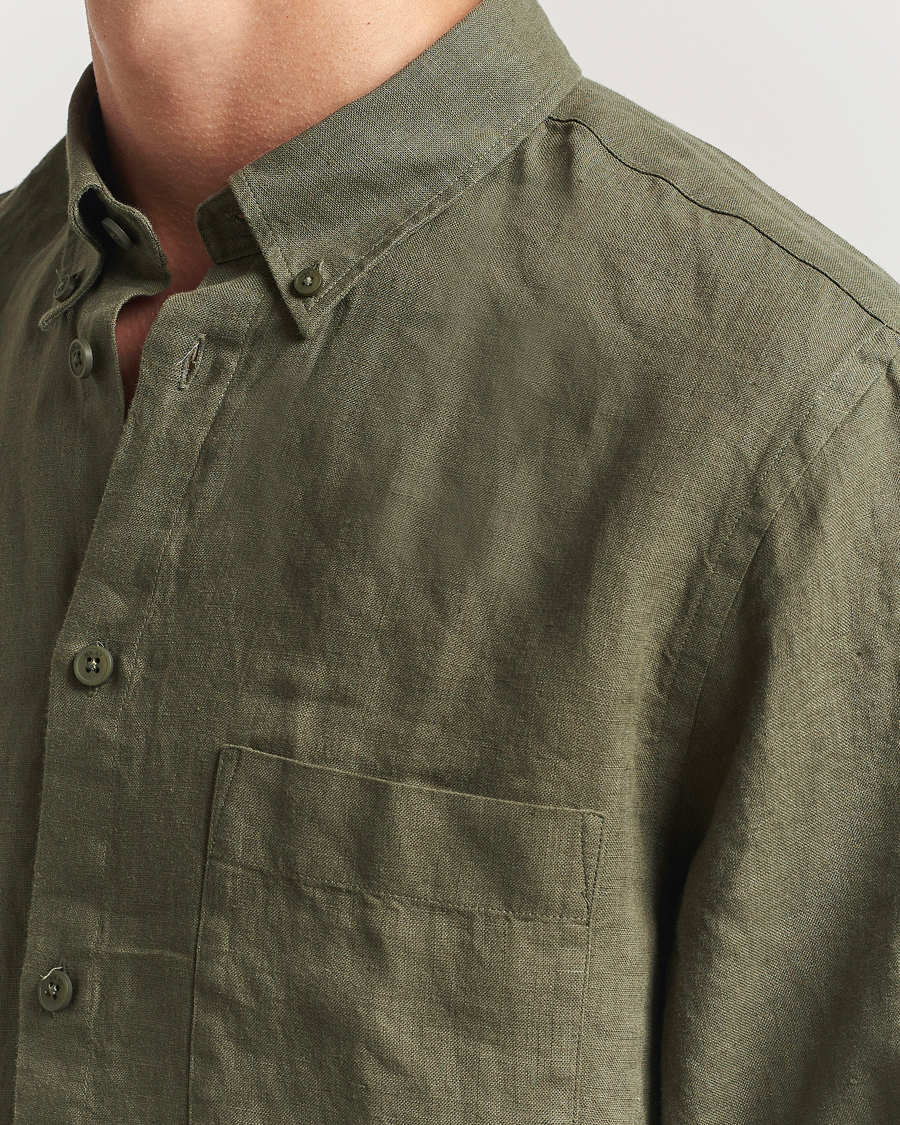 Homme | Chemises | NN07 | Arne Linen Button Down Shirt Capers Green