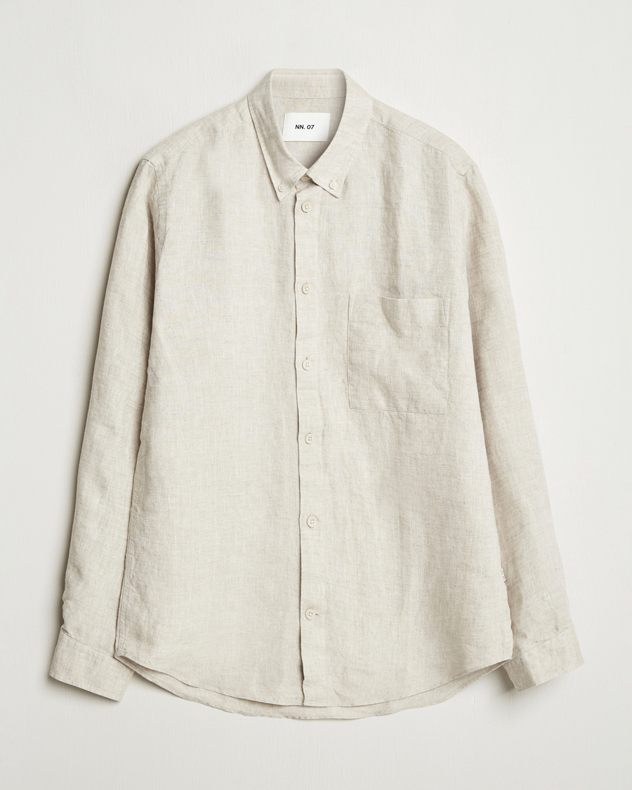 Homme | Chemises | NN07 | Arne Linen Button Down Shirt Oat