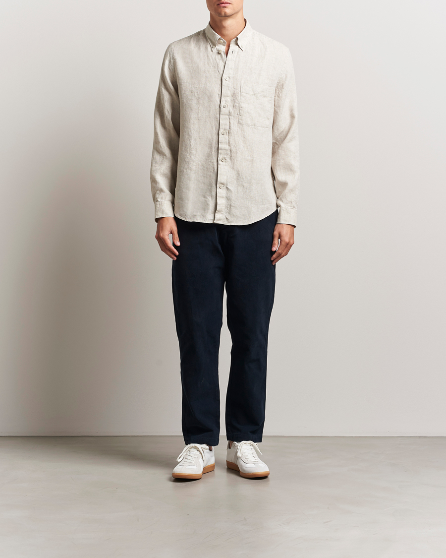 Homme | Chemises | NN07 | Arne Linen Button Down Shirt Oat