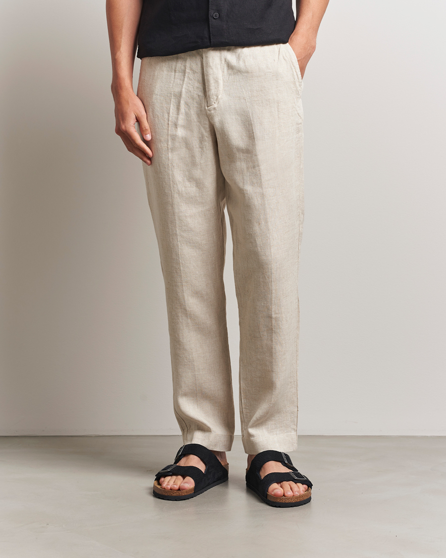 Homme | Pantalons | NN07 | Billie Linen Drawstring Trousers Oat
