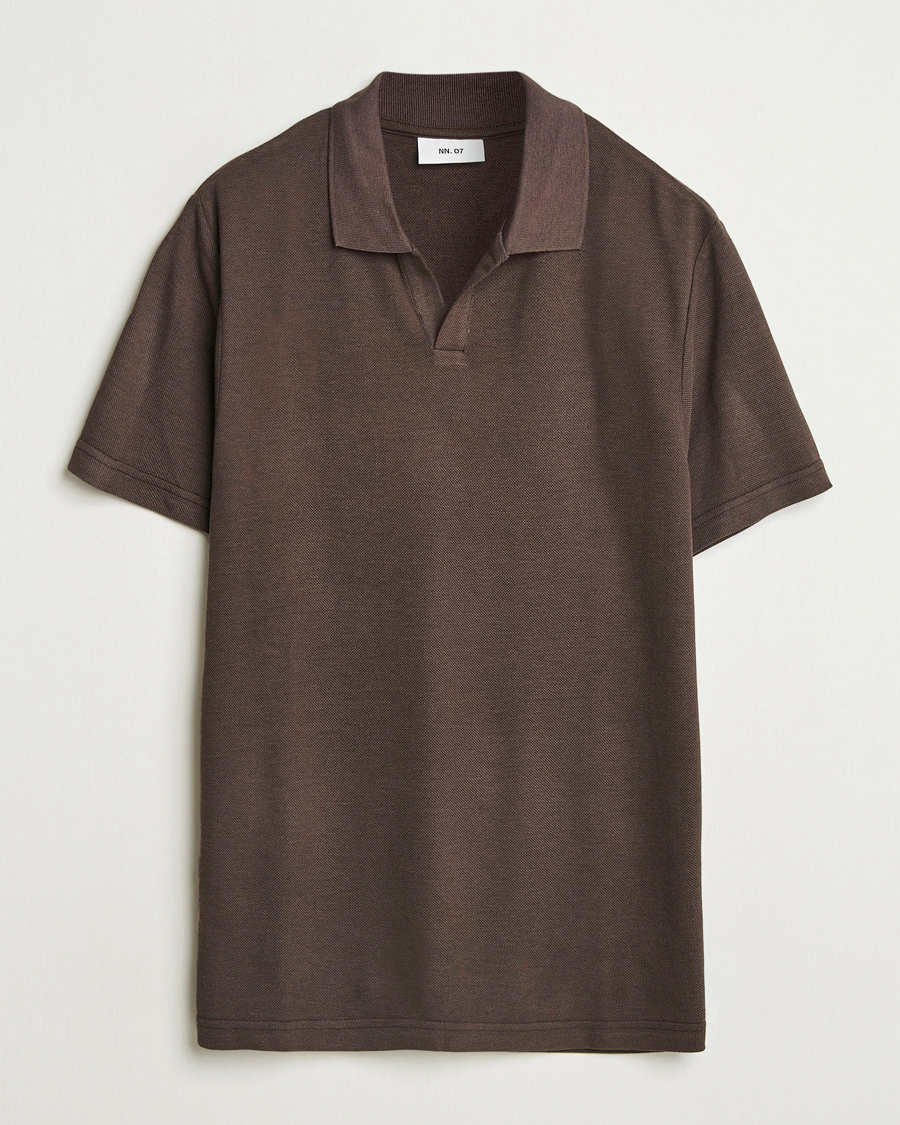 Homme | Polos | NN07 | Paul Cotton/Lyocell Polo Coffee
