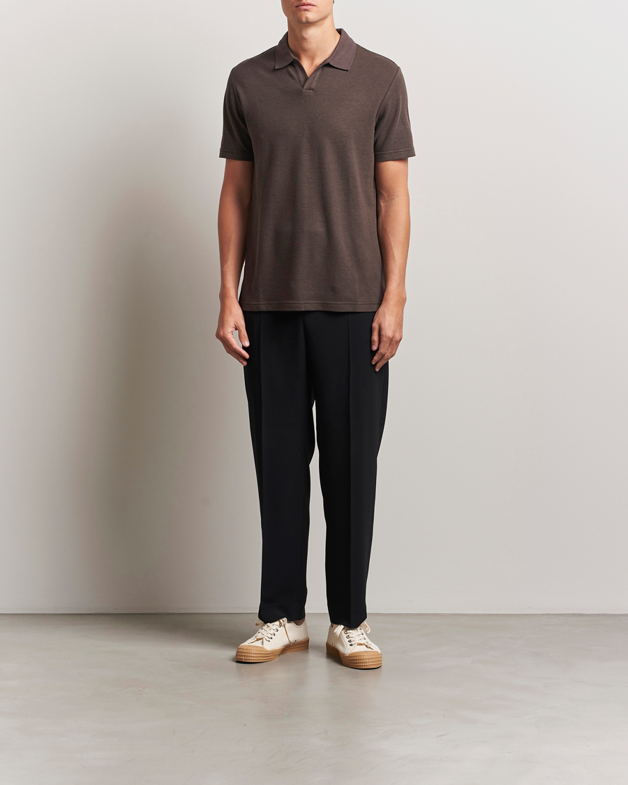 Homme | Polos | NN07 | Paul Cotton/Lyocell Polo Coffee