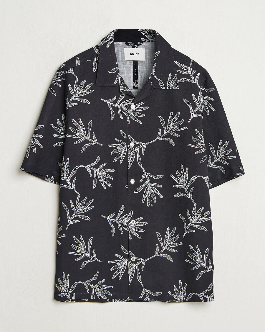 Homme | Chemises | NN07 | Ole Printed Cotton/Lyocell Resort Shirt Black