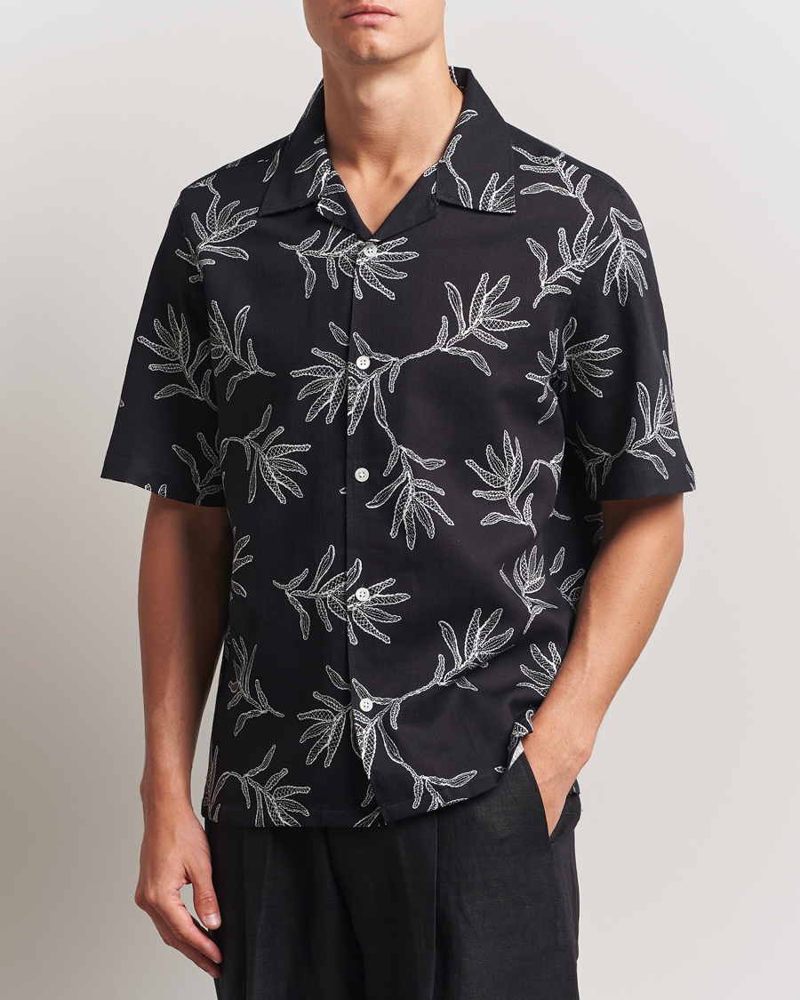 Homme | Chemises | NN07 | Ole Printed Cotton/Lyocell Resort Shirt Black