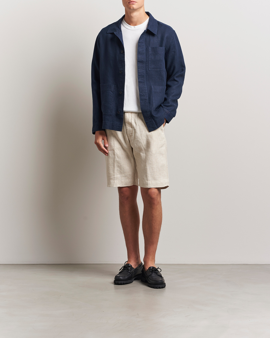 Homme | Chemises | NN07 | Olav Linen Overshirt Navy Blue