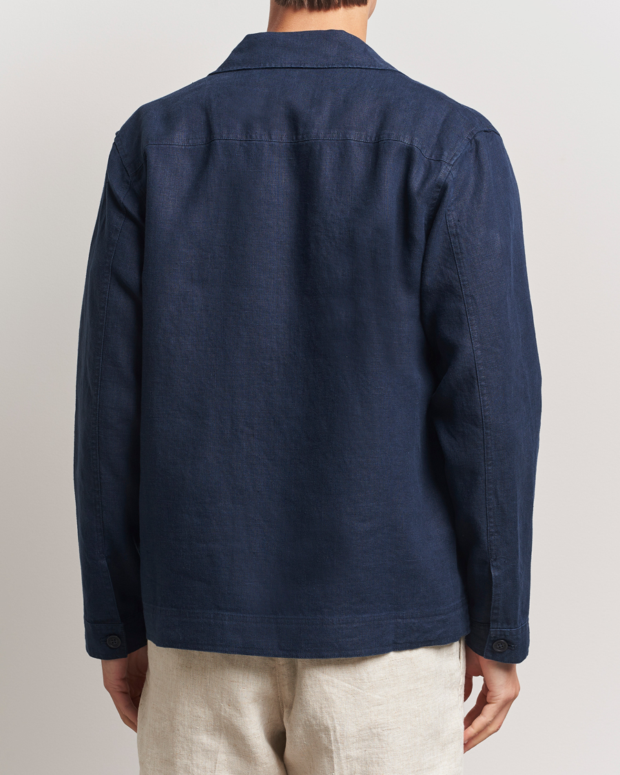 Homme | Chemises | NN07 | Olav Linen Overshirt Navy Blue