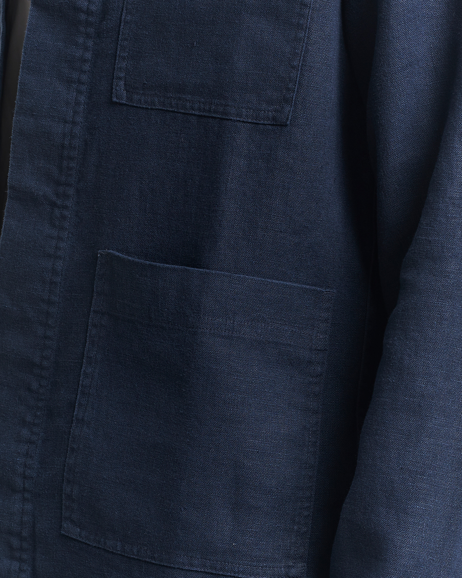 Homme | Chemises | NN07 | Olav Linen Overshirt Navy Blue