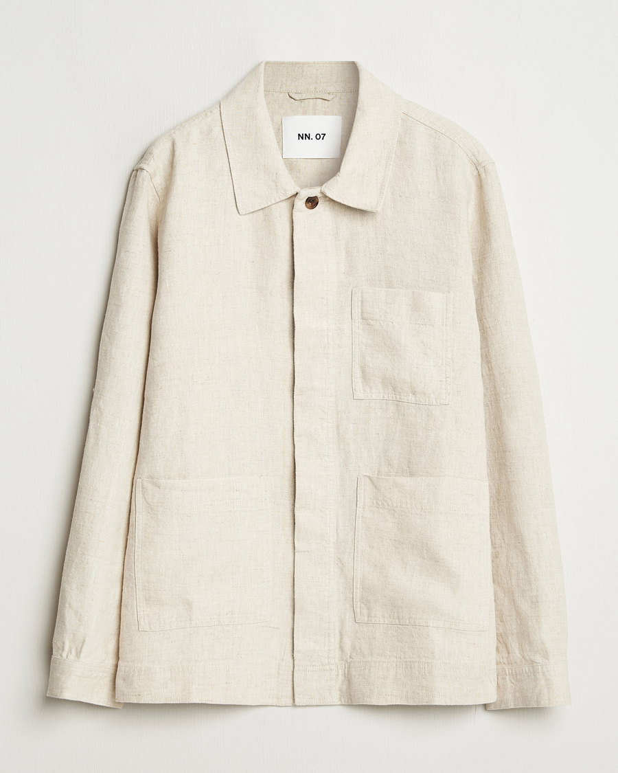 Homme | Chemises | NN07 | Olav Linen Overshirt Oat
