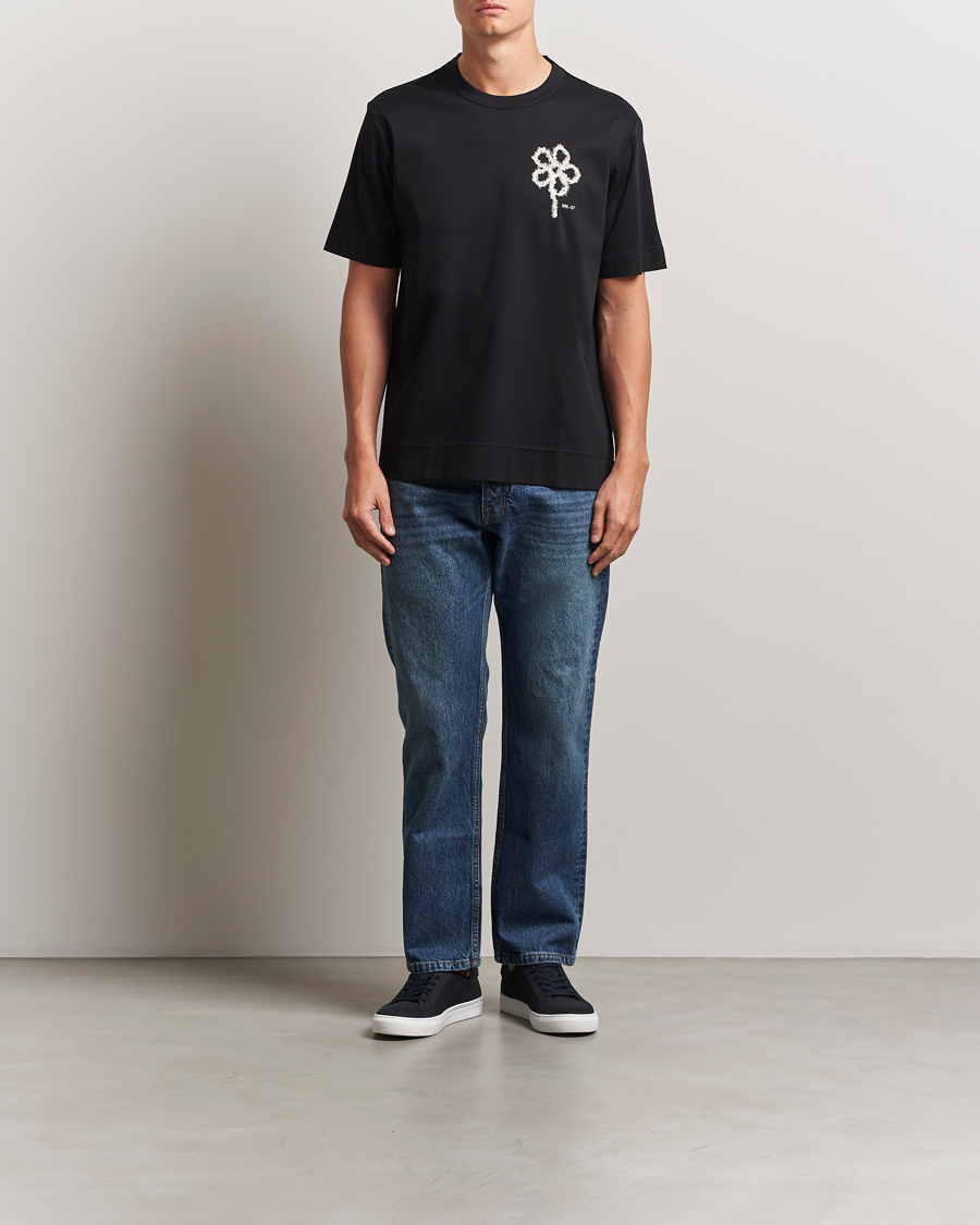 Homme | T-shirts | NN07 | Pedro Embroidered Flower T-Shirt Black