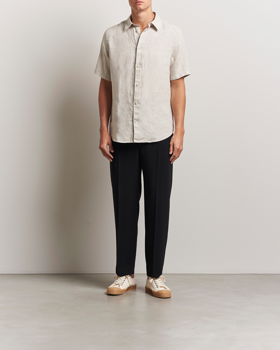 Homme | Chemises | NN07 | Enzo Linen Short Sleeve Shirt Oat
