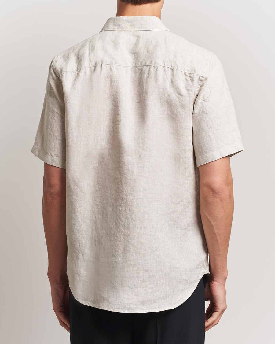Homme | Chemises | NN07 | Enzo Linen Short Sleeve Shirt Oat