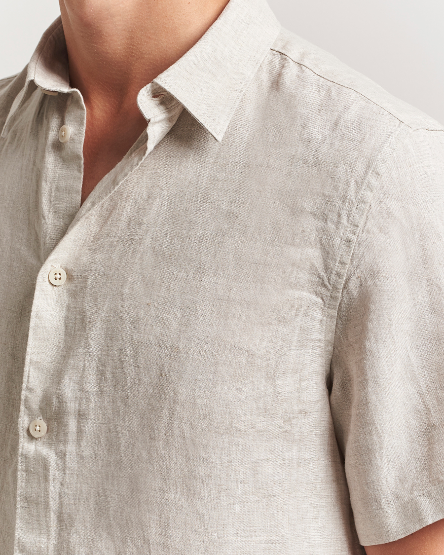 Homme | Chemises | NN07 | Enzo Linen Short Sleeve Shirt Oat