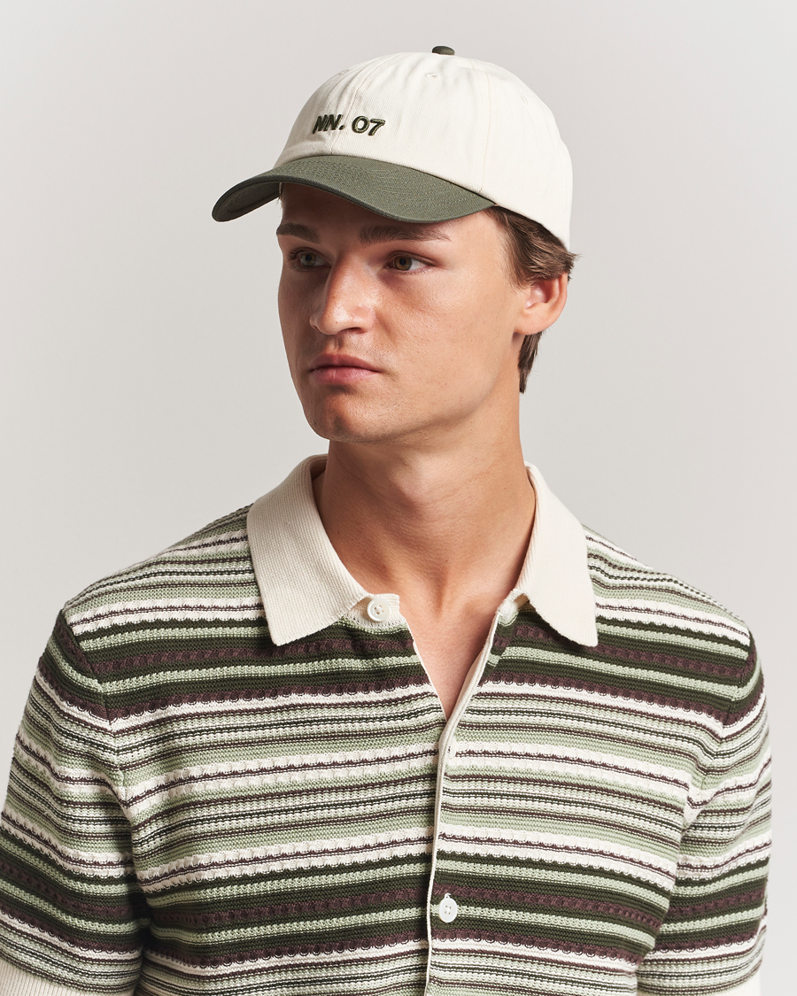 Homme | NN07 Logo Cap Croc Green/Off White | NN07 | Logo Cap Croc Green/Off White