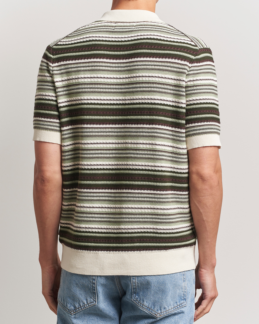 Homme | Chemises | NN07 | Nolan Knitted Striped Short Sleeve Shirt Multi