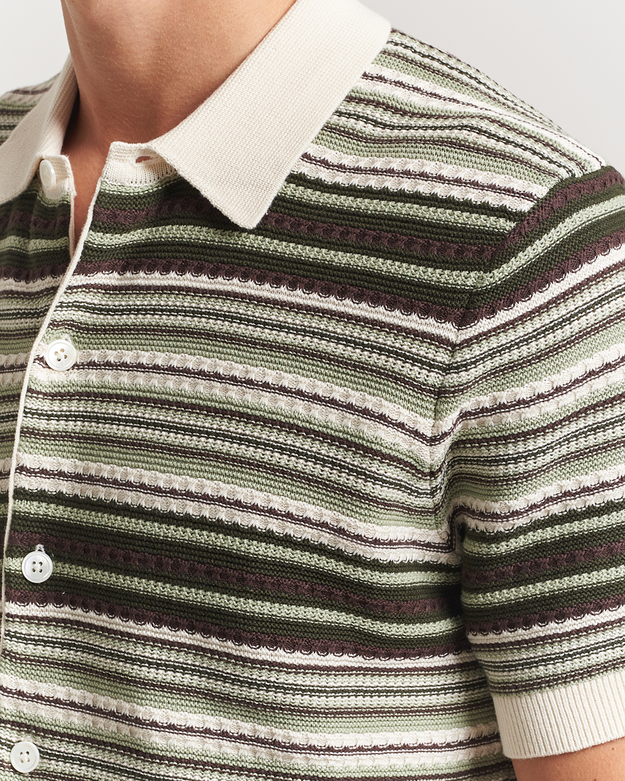 Homme | Chemises | NN07 | Nolan Knitted Striped Short Sleeve Shirt Multi