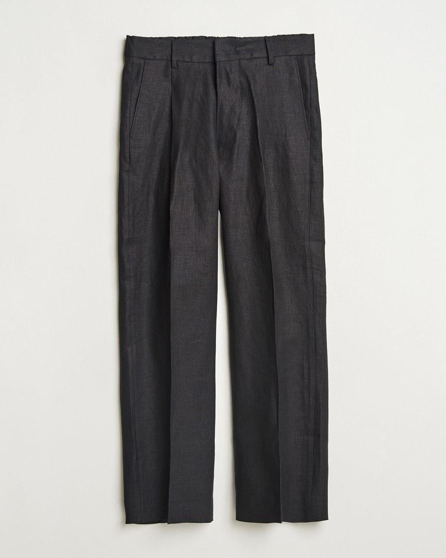 Homme | Pantalons | NN07 | Kay Relaxed Fit Linen Trousers Black