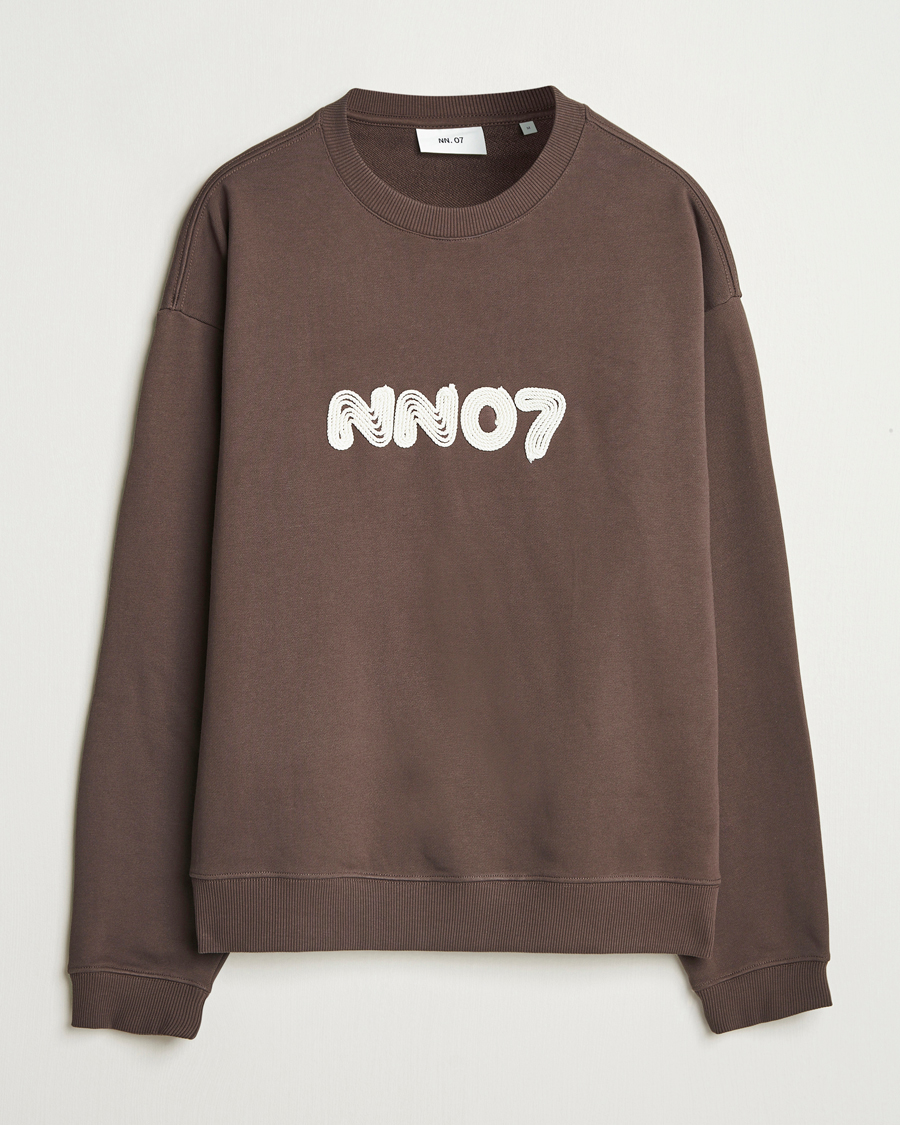 Homme | Pulls Et Tricots | NN07 | David Rope Logo Crew Neck Sweatshirt Coffee