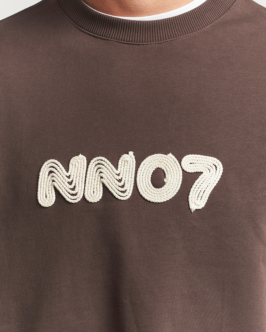 Homme | Pulls Et Tricots | NN07 | David Rope Logo Crew Neck Sweatshirt Coffee