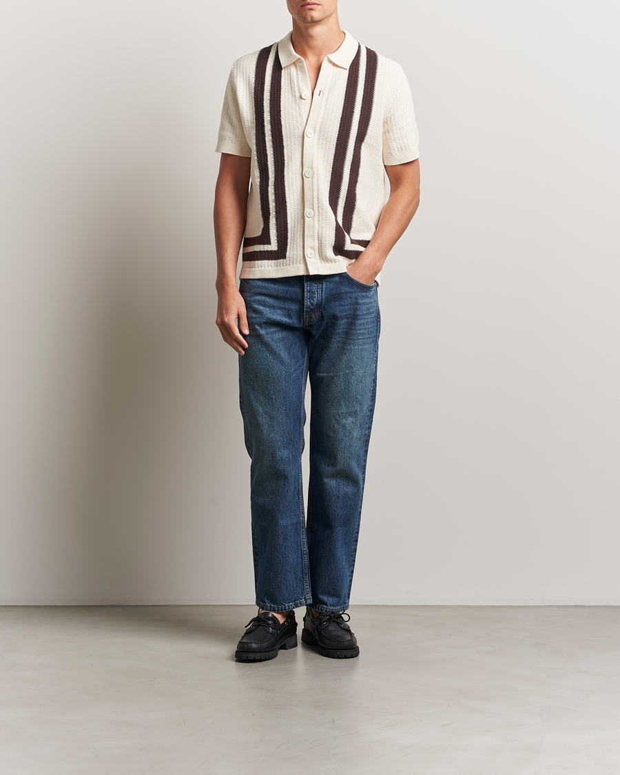 Homme | Chemises | NN07 | Ares Knitted Short Sleeve Shirt Ivory