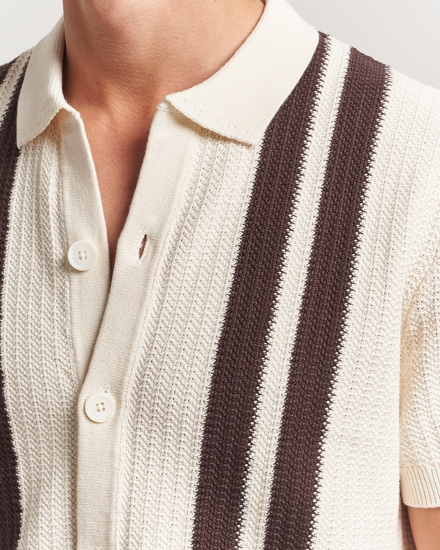 Homme | Chemises | NN07 | Ares Knitted Short Sleeve Shirt Ivory