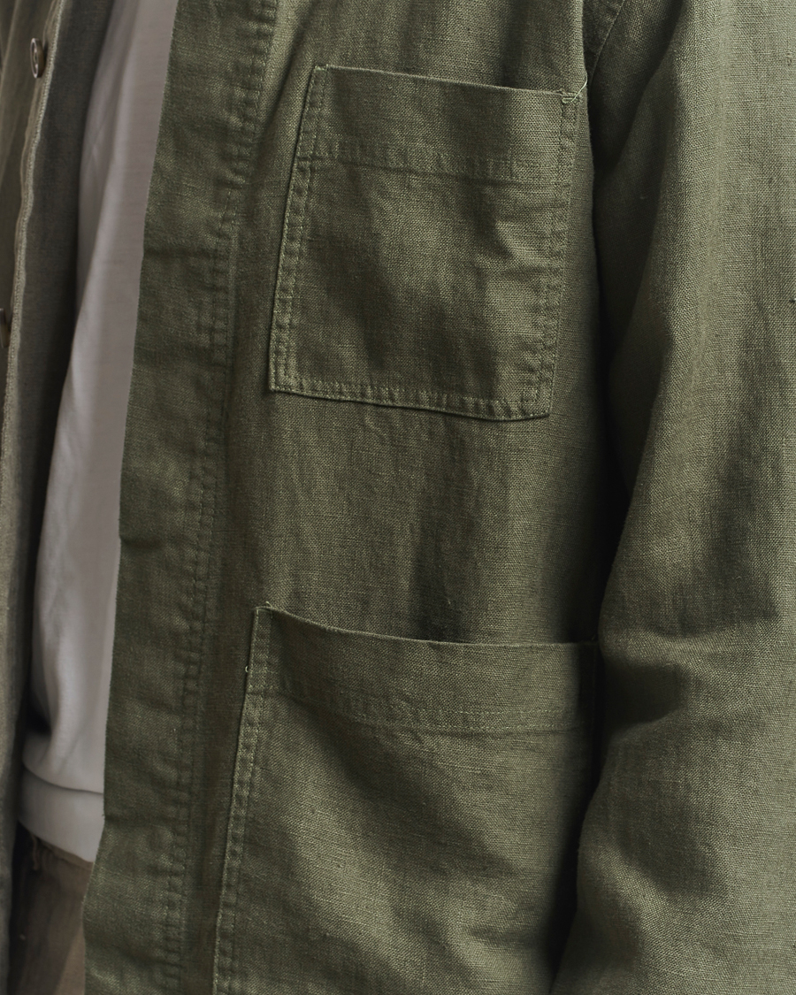 Homme | Chemises | NN07 | Olav Linen Overshirt Croc Green