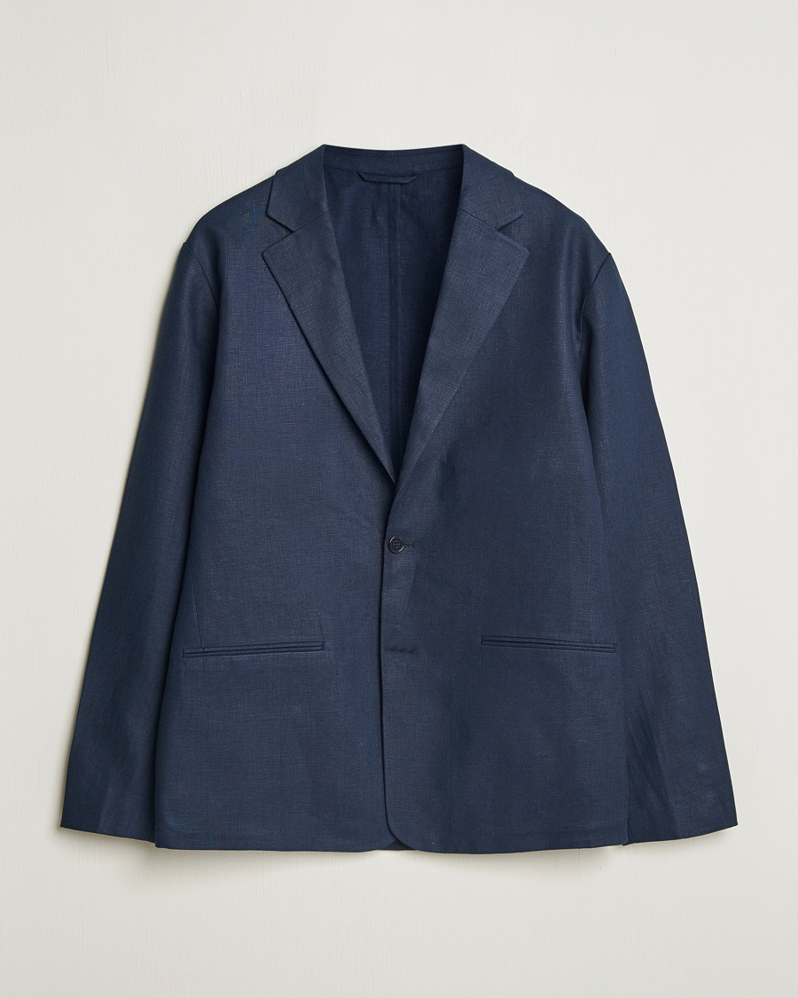 Homme | Blazers | NN07 | Timo Linen Blazer Navy Blue