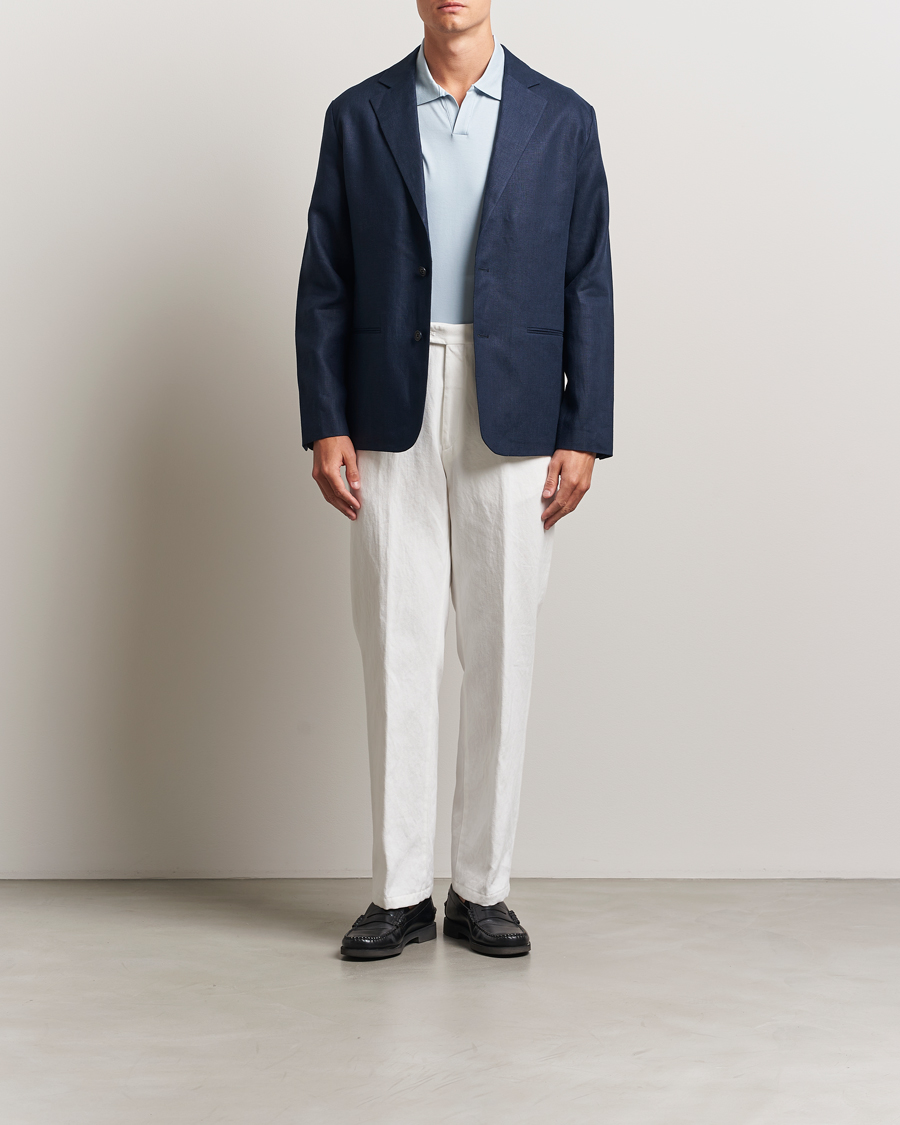 Homme | Blazers | NN07 | Timo Linen Blazer Navy Blue