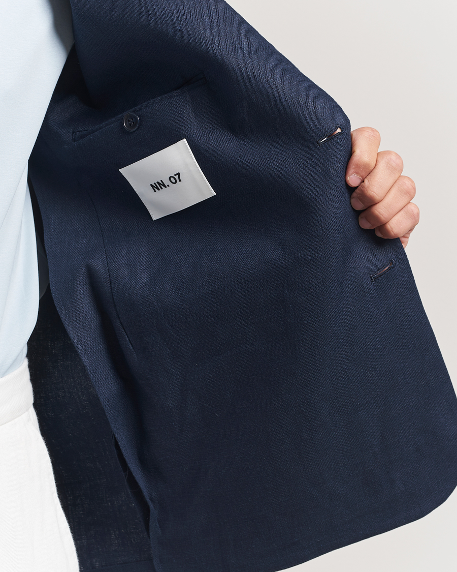 Homme | Blazers | NN07 | Timo Linen Blazer Navy Blue