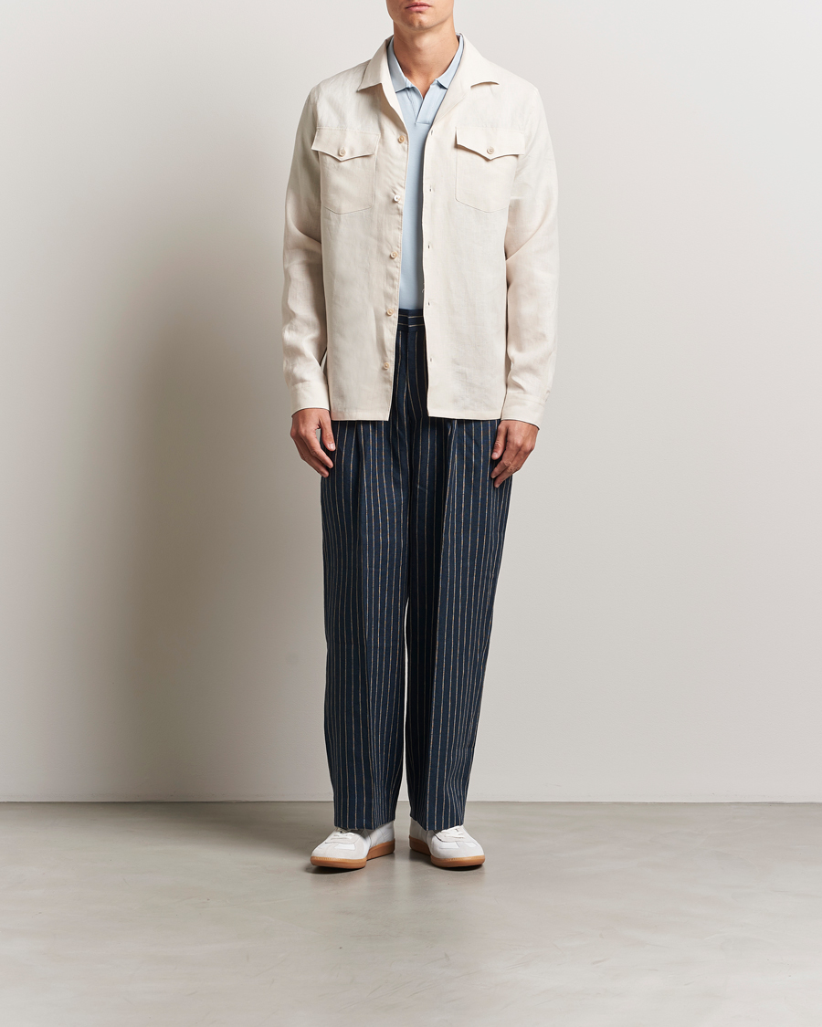 Homme | Chemises | NN07 | Pax Linen Western Shirt Ivory