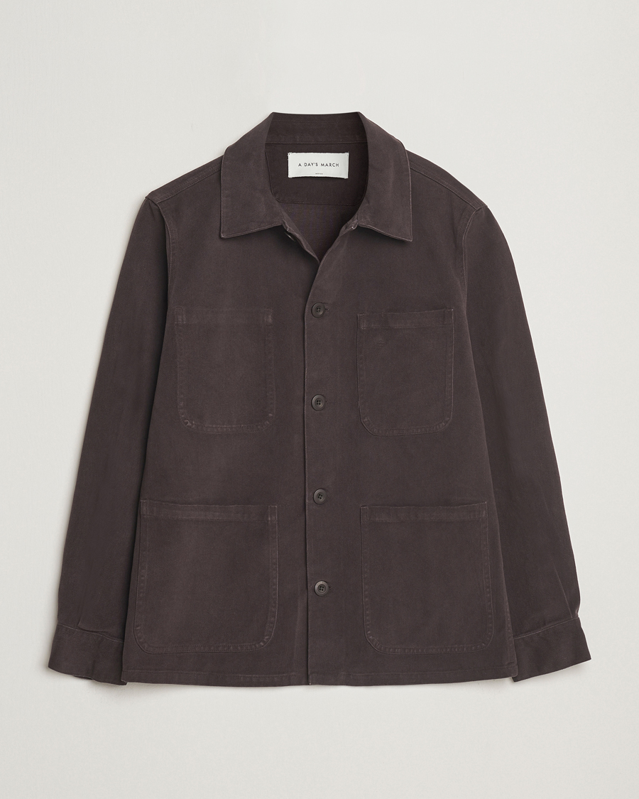 Homme | Manteaux Et Vestes | A Day's March | Algot Lyocell Overshirt Chocolate