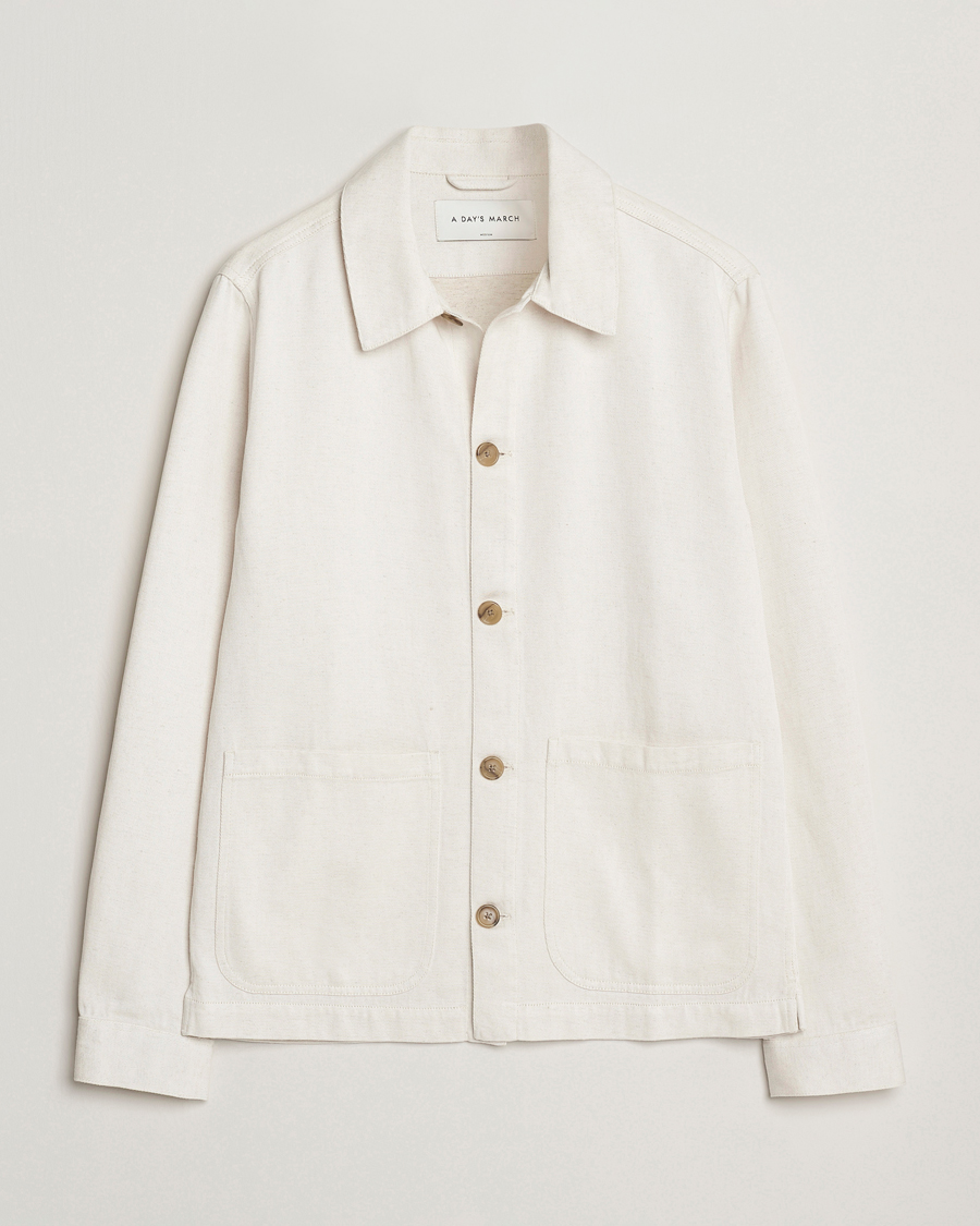 Homme | Manteaux Et Vestes | A Day's March | Imola Hemp Overshirt Ecru