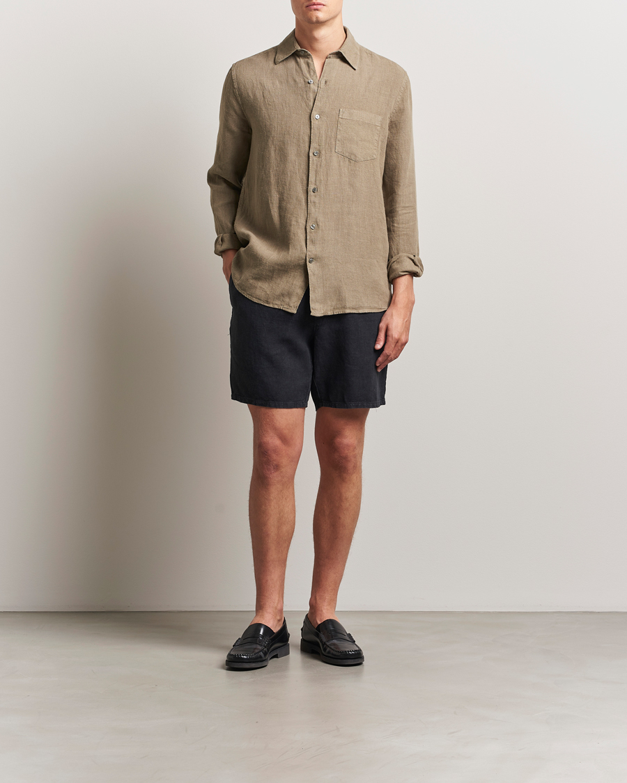 Homme | Chemises | A Day's March | Abu Linen Shirt Clay