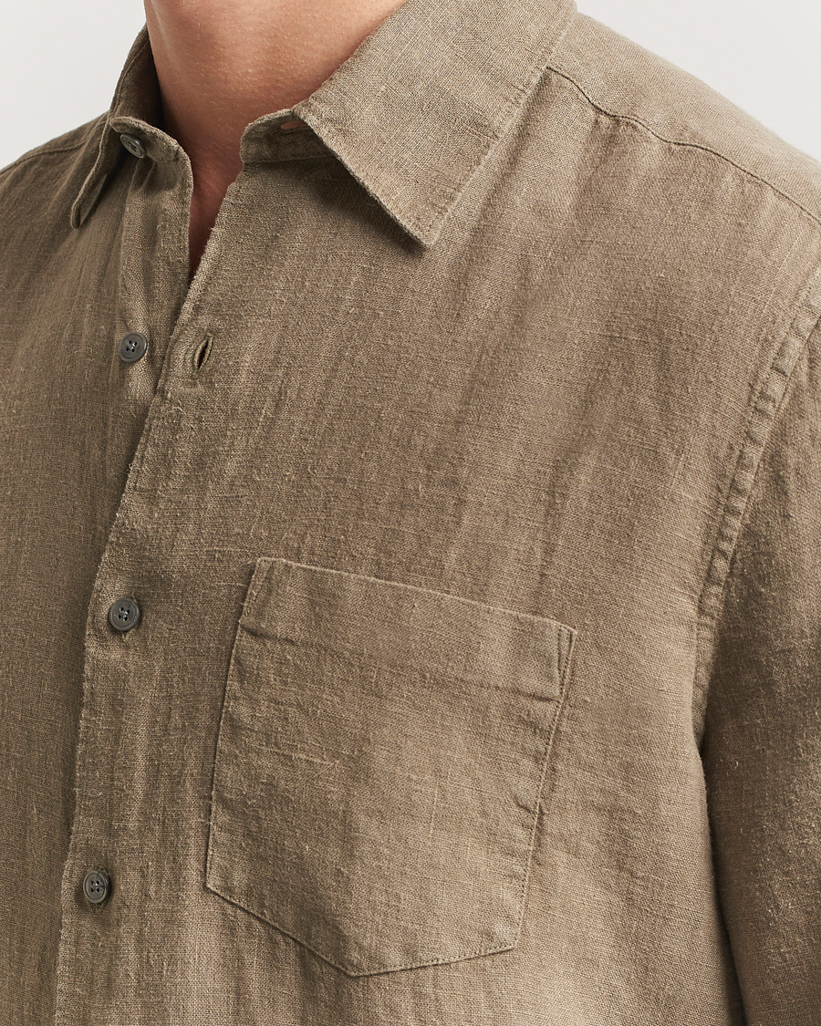 Homme | Chemises | A Day's March | Abu Linen Shirt Clay