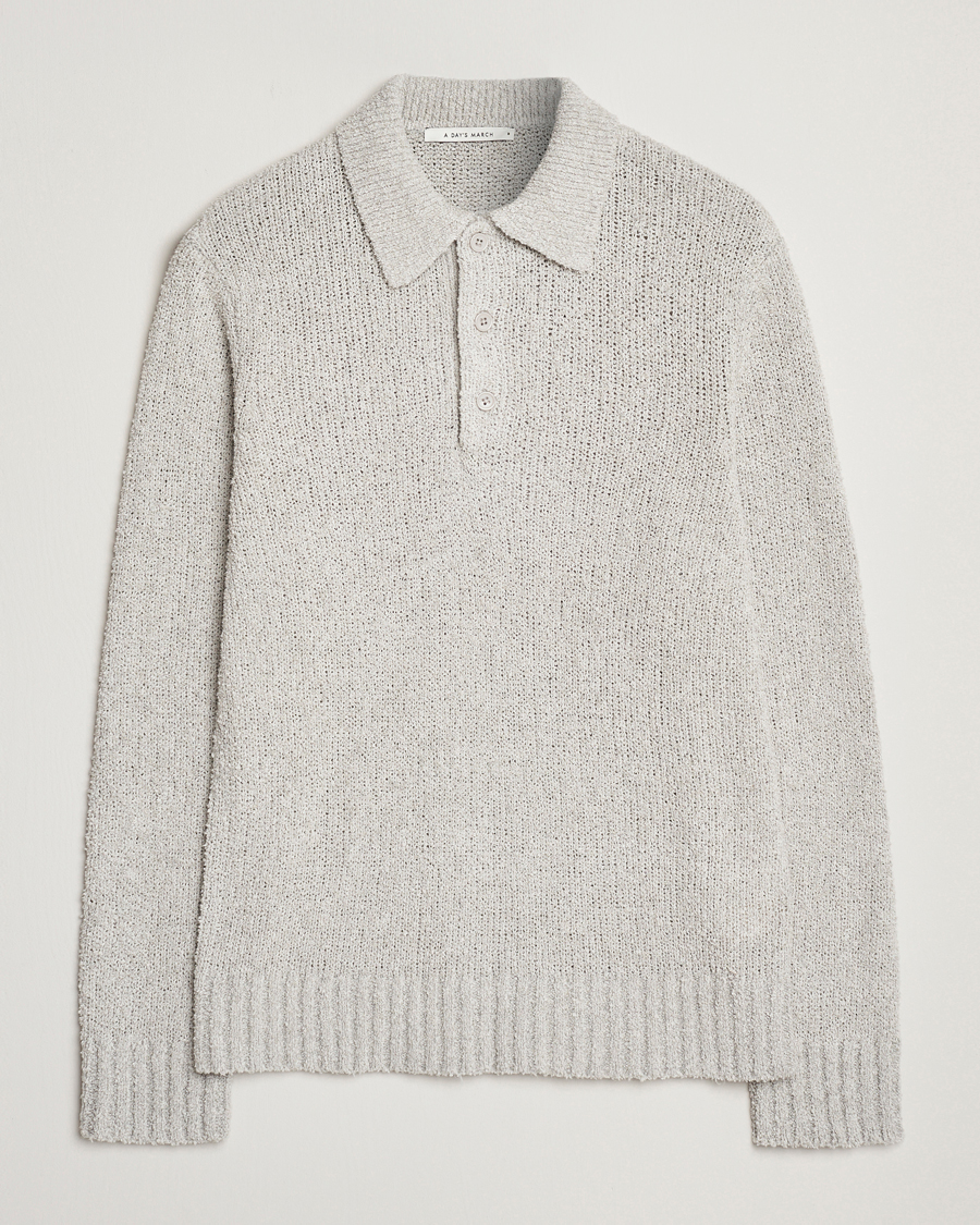 Homme | Pulls Et Tricots | A Day's March | Dover Structured Polo Light Grey