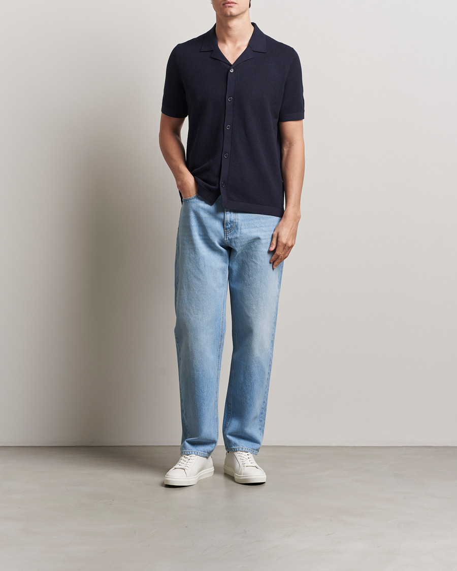 Homme | Pulls Et Tricots | A Day's March | Yamu Structure Short Sleeve Navy