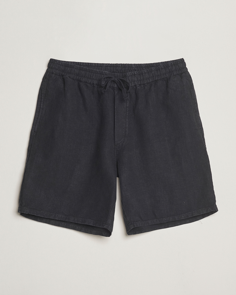 Homme | Shorts | A Day's March | Ipu Linen Drawstring Shorts Off Black