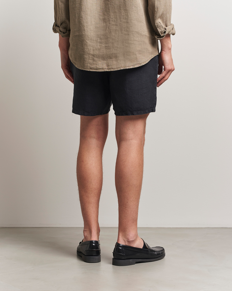 Homme | Shorts | A Day's March | Ipu Linen Drawstring Shorts Off Black