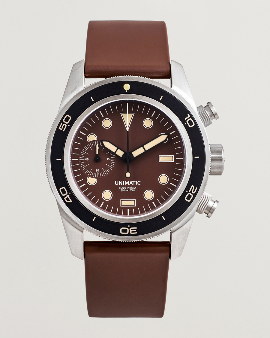 Homme | UNIMATIC U3 Heritage Chronograph Diver Dark Brown | UNIMATIC | U3 Heritage Chronograph Diver Dark Brown
