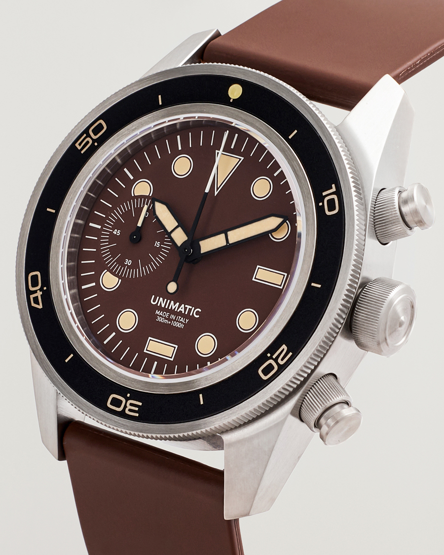 Homme | UNIMATIC U3 Heritage Chronograph Diver Dark Brown | UNIMATIC | U3 Heritage Chronograph Diver Dark Brown