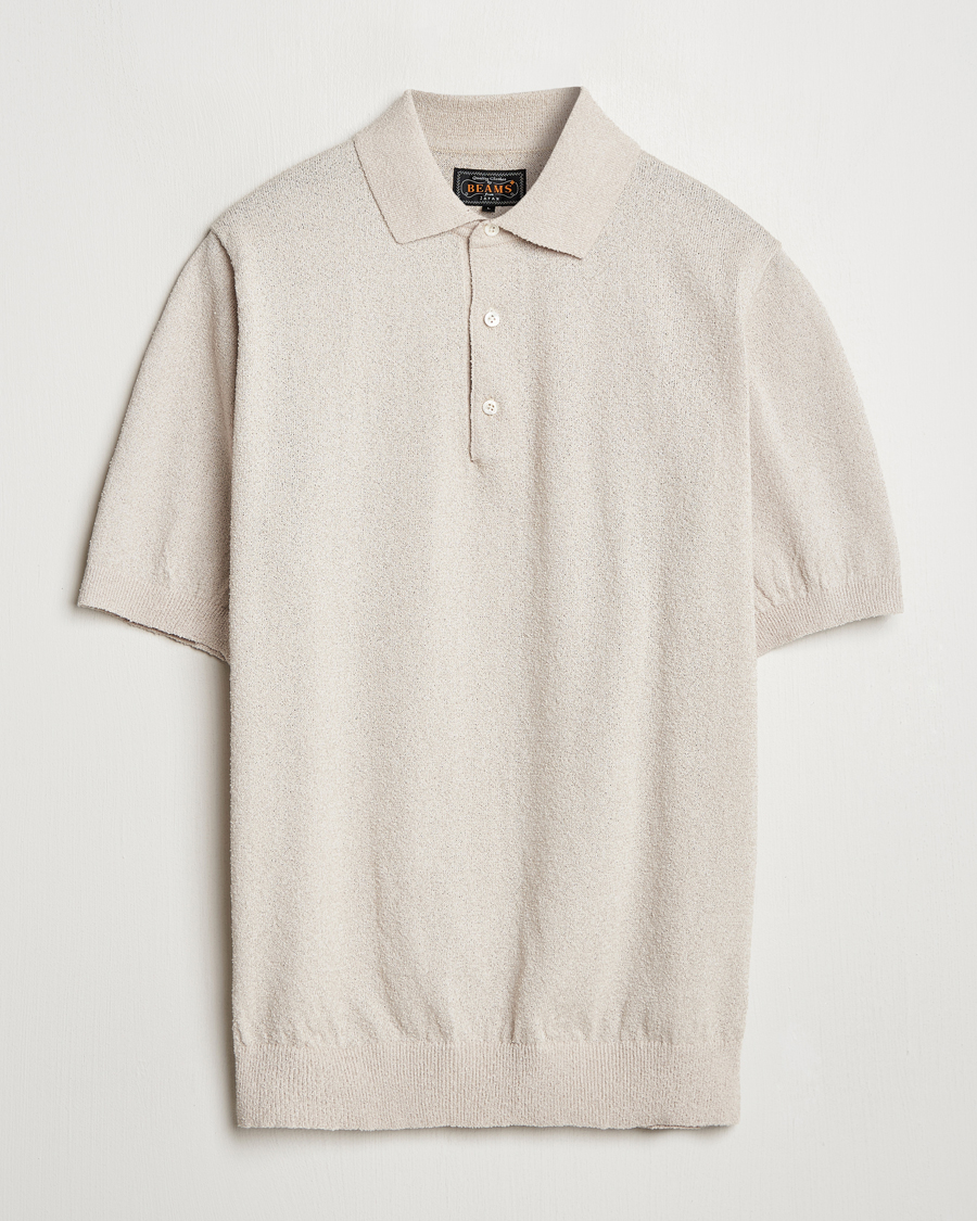 Homme | Polos | BEAMS PLUS | Short Sleeve Boucle Polo Beige